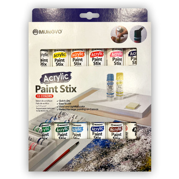 Farby akrylowe w sztyfcie MUNGYO 12 kolorów