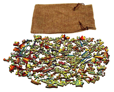 Puzzle 104 drewniane kolorowe Smok