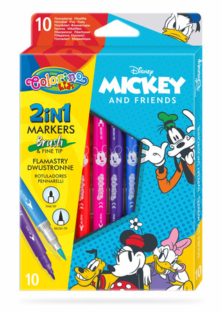 Flamastry dwustronne Colorino Kids 10 kolorów Mickey