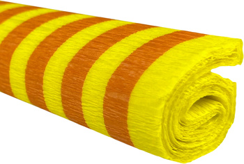 Paczka Bibuła marszczona 50x200 paski pomarańczowe na cytrynowym 10 rolek