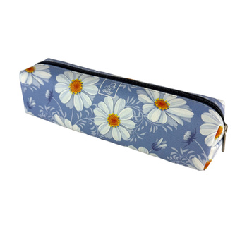 Piórnik szkolny młodzieżowy prostokąt kostka Stokrotki Retro