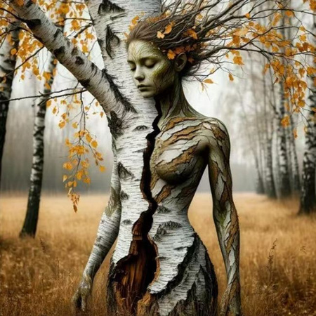 Diamentowa Mozaika Kobieta Nimfa brzoza NO-2003049