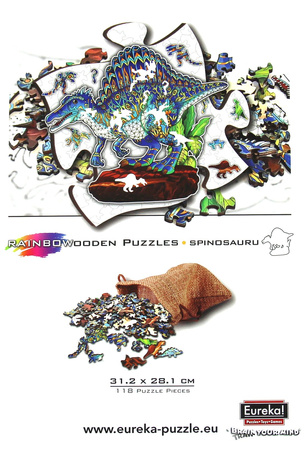 Puzzle 118 drewniane kolorowe Spinozaur