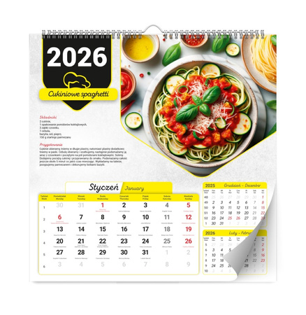 Kalendarz 2026 Kulinarny ścienny lux