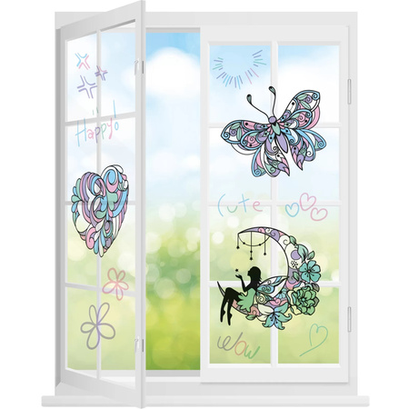 Witraże z markerami Wróżki Kidea 4 kolory