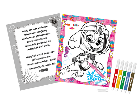 Kolorowa akcja pod wodą. Psi Patrol. Ulubione kolorowanki