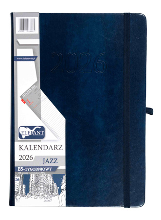 Kalendarz 2026 Jazz B5 tygodniowy granatowy