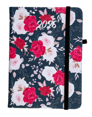 Kalendarz 2026 Flamenco A6 tygodniowy czerwone-kwiaty