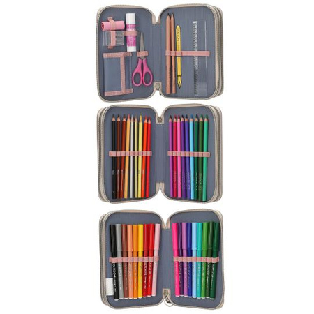 Piórnik potrójny z wyposażeniem Miss Melody Poppy Sand 13341A