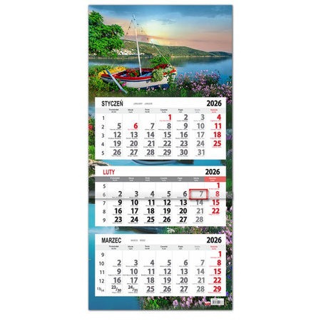 Kalendarz 2026 trójdzielny SB12-5 Łódka