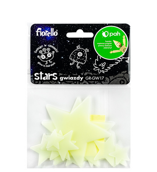 Ozdoby fluorescencyjne Gwiazdki Fiorello 12 szt.mix GR-GW17