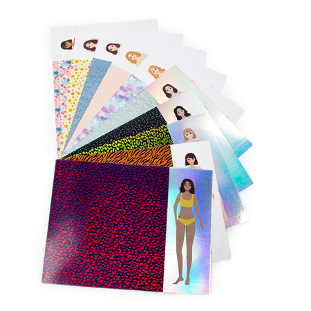 Zestaw projektantka z szablonami 10 arkuszy Kidea