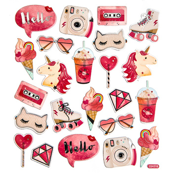 Naklejki różowe Gadżety 24 szt.