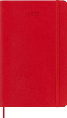 Kalendarz 2026 12M Moleskine L tygodniowy miękka oprawa Scarlet red 13x21cm