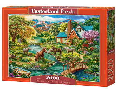 Puzzle 2000 Idyllic House with Horses C-200931-2