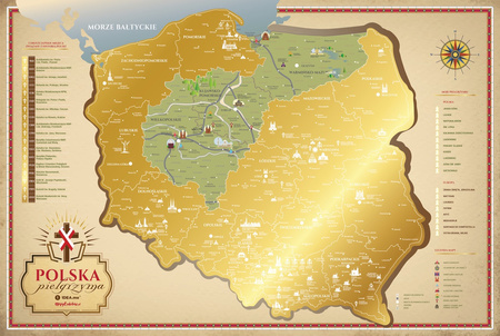 Mapa zdrapka Polska pielgrzyma