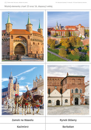 Polskie Miasta karty pracy z tekstami do czytania ze zrozumieniem dla uczniów ze specjalnymi potrzebami edukacyjnymi