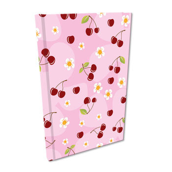 Notes A5 kratka Soft Touch Wisienki w różu