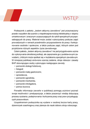 Jestem aktywny zawodowo Podręcznik dla uczniów szkół specjalnych przysposabiających do pracy
