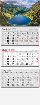Kalendarz 2026 trójdzielny lux KTL 1szt.mix
