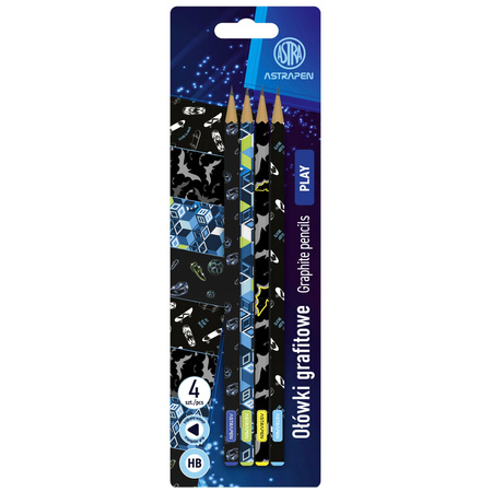 Ołówki grafitowe trójkątne HB Astrapen boys blister 4 szt.