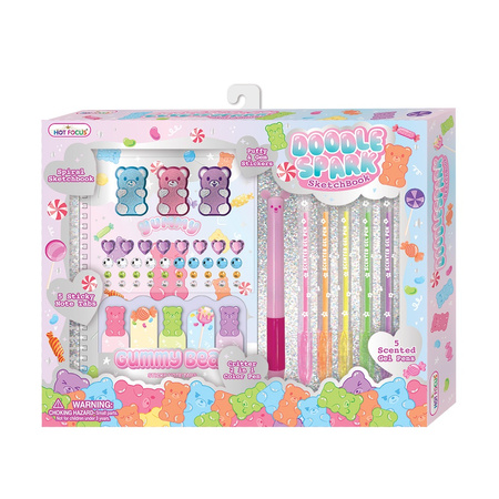 Notatnik na spirali z długopisami Żelkowe Misie