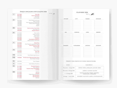 Kalendarz 2026 18 m-cy. Hip hop B5 tygodniowy szary