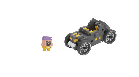 Klocki konstrukcyjne Waffle mini Cars Grey Oldtimer Richard 50 elementów