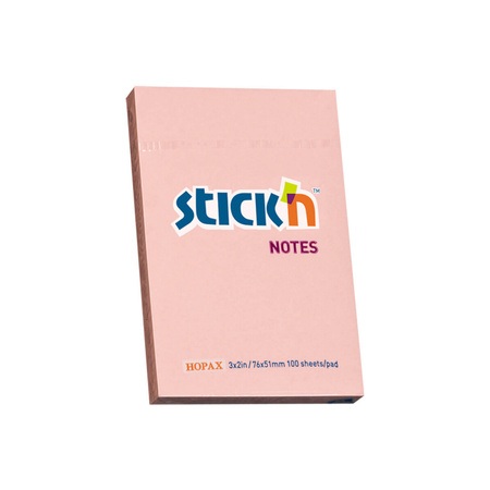 Notes samoprzylepny 76x51 mm różowy pastel 100 kartek