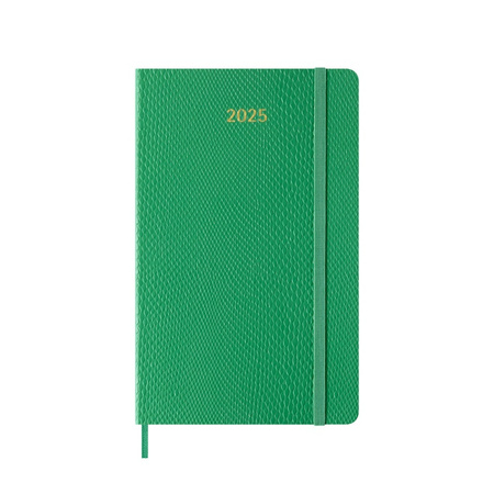 Kalendarz 2025 12M Moleskine L tygodniowy skóra węża zielony 13x21