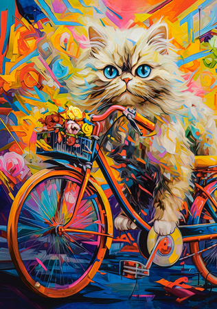 Puzzle 500  Kitten's Floral Ride B-54015