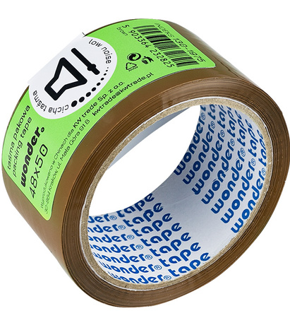 Taśma pakowa cicha WONDER brąz 48x50