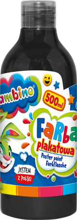 Farba plakatowa 500ml BAMBINO w butelce czarna