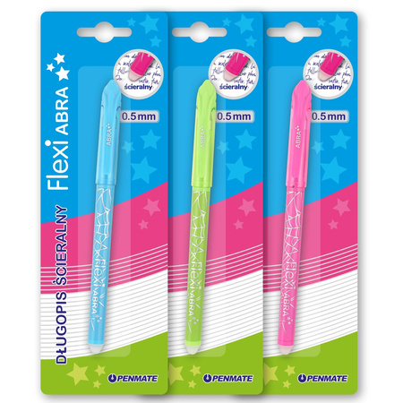 Długopis ścieralny Flexi Abra PENMATE kolor na blistrze 1 szt. mix