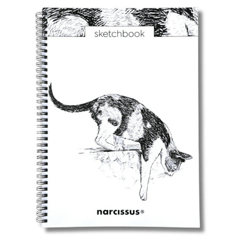 Szkicownik A4 Kot na spirali z perforacją 50k