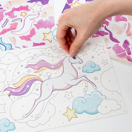 Wyklejanka po numerach Jednorożec Kidea