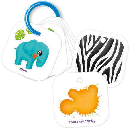 Karty na pierścionku Kolory Zwierząt RK1050-03
