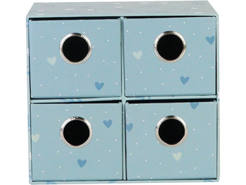 Pudełko na biurko z 4 szufladkami Sweet Blue