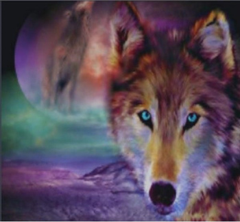 Diamentowa mozaika wilk z pełnią pak NO-1004952