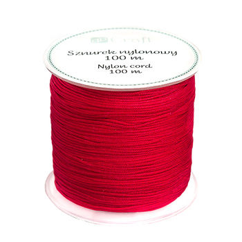 Sznurek nylonowy 0,8mm 100m czerwony