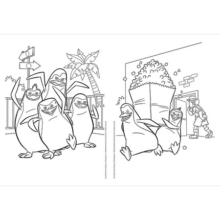 Pingwiny z Madagaskaru. Kolorowanka. Malbuch. Colouring book. The Penguins of Madagascar