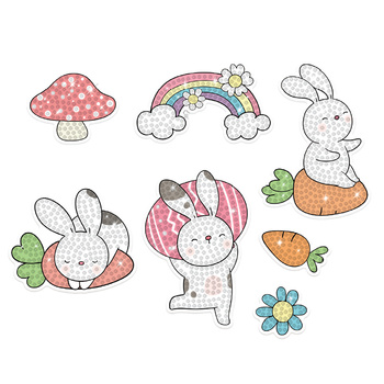 Naklejki Haft diamentowy wesoły króliczek