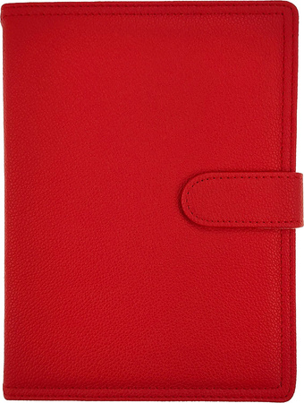 Kalendarz 2026 B5 dzienny z zapięciem ekoskóra czerwony