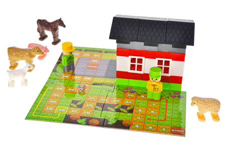 Klocki konstrukcyjne Block&Steps Wesoła farma + Gra planszowa 3w1
