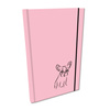 Notes A5 gładki z gumką Soft Touch lakier UV buldog róż pastel