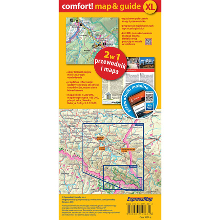 Bieszczady map&guide XL PL laminat 2025