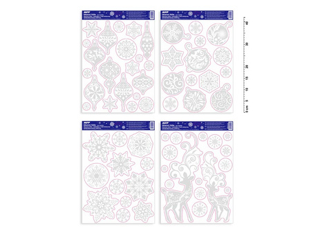 Naklejki Bożonarodzeniowe brokat 20x30cm VA012