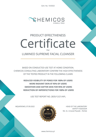 Szczoteczka Brush Pro LUMINEO 4 końcówki + żel do wszystkich rodzajów skóry turkusowa