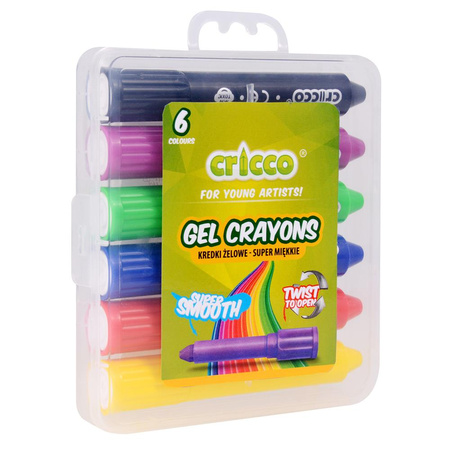 Kredki żelowe twist cricco 6-kol. Kaseta