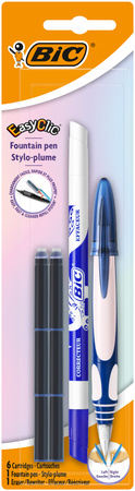 Pióro wieczne + Wkłady+ Wymazywacz niebieski BIC Easy Clic Standard FP blister 1+6+1szt mix